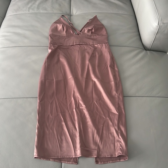 Silk mauve dress - Picture 3 of 5